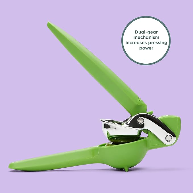 Chef'n | Citrus Juicers - Lime Juicer with silver handle, featuring a dual-gear mechanism for efficient juicing of small citrus fruits, ideal for kitchen or home bar use.