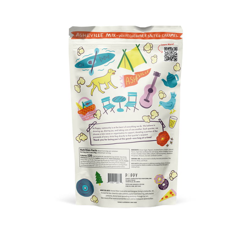 Poppy Hand-Crafted Popcorn | Asheville Mix Artist Bag Popcorn