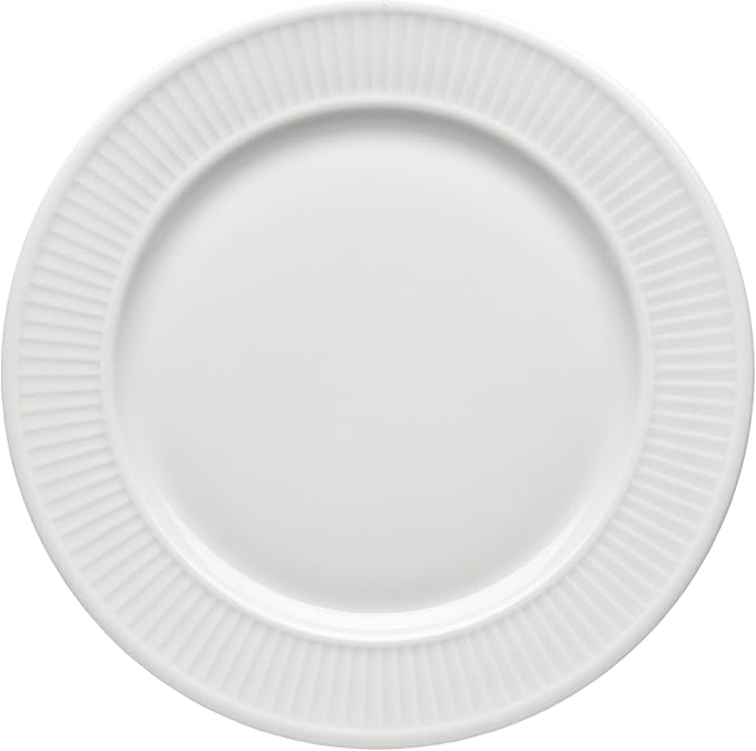 Pillivuyt | Plisse Plate - 12.25 with ribbed rim, ideal for elegant dining and everyday use. Durable porcelain, complements any table setting, versatile for various kitchen needs.