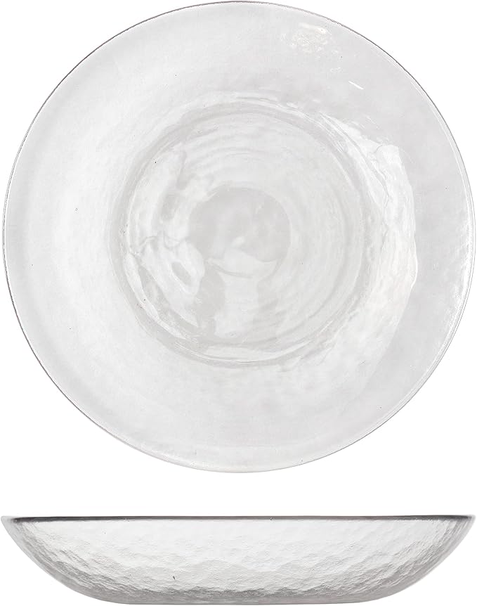 Fortessa | Los Cabos Clear 8.6 25oz Coupe Entrée Bowl, featuring a ripple pattern, ideal for elegant dining and available at Athens Cooks kitchen store.