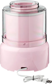 Cuisinart Frozen Yogurt – Ice Cream & Sorbet Maker, automatic kitchen appliance for creating frozen treats, shown with a pink and silver design and cord details.