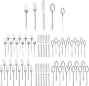 Fortessa | Arezzo 60 piece Place Setting features an elegant array of knives and forks, ideal for enhancing dining experiences with quality craftsmanship.