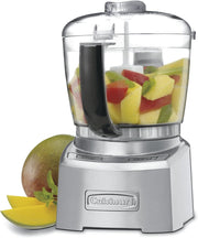 Cuisinart Elite Collection 4 Cup Chopper Grinder filled with fruit, showcasing its versatile SmartPower blade for chopping, grinding, and puréeing tasks.