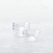 Fortessa | Los Cabos Clear 6 21oz Cereal Bowl, a stack of transparent glass bowls, ideal for serving, reflecting Athens Cooks' curated kitchenware collection.