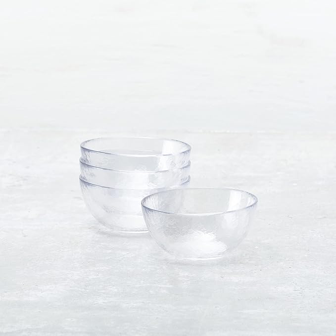 Fortessa | Los Cabos Clear 6 21oz Cereal Bowl, a stack of transparent glass bowls, ideal for serving, reflecting Athens Cooks' curated kitchenware collection.