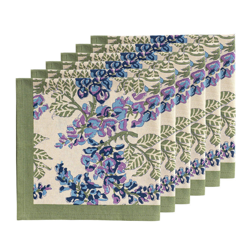 Couleur Nature | Wisteria Blue & Green Napkins