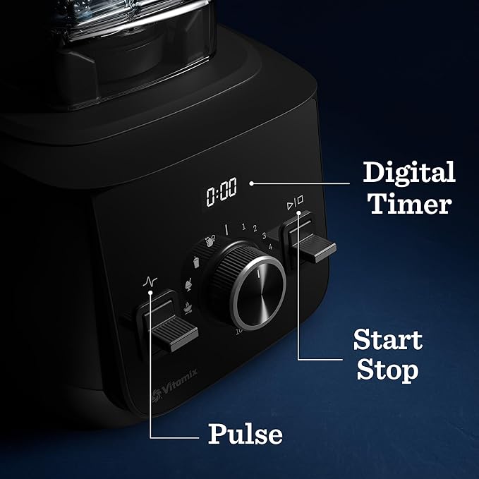 Vitamix | Ascent X2 Midnight Blue blender featuring dials, intuitive interface, 48-ounce container, Self-Cleaning and Blending Programs, suitable for versatile kitchen needs.