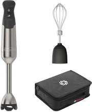Vitamix | Immersion Blender Bundle with whisk attachment and storage case, showcasing versatile kitchen appliance ideal for blending in various containers.