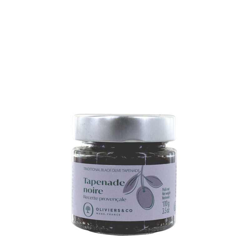 Oliviers&Co | Black Olive Tapenade: A 100 g jar of Provençal-style olive spread with sun-drenched olives, perfect for enhancing Mediterranean dishes and appetizers.