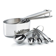 Cuisipro RECEIVE ONLY Measuring Cup & Spoon Set SS, showcasing a detailed arrangement of measuring tools, ideal for precise kitchen tasks, featured at Athens Cooks.