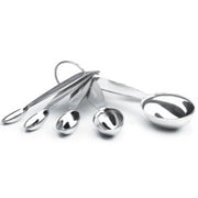 Cuisipro RECEIVE ONLY Measuring Cup & Spoon Set SS featuring a group of silver measuring spoons, perfect for precise cooking, available at Athens Cooks.