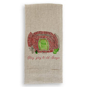 French Graffiti | Georgia Football Stadium with Quote - White Guest Towel, featuring a detailed stadium drawing, embodying elegance and functionality, ideal for home decor or gifting.