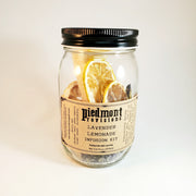 Piedmont Provisions Lavender Lemonade Cocktail Infusion Kit in a mason jar with a lid, designed for making infused spirits with ease.