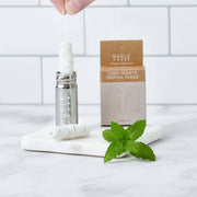 MABLE - Silk Dental Floss Refill - 2 Pack with dispenser and two refill spools on white marble, featuring zero-waste packaging and fresh mint accent.