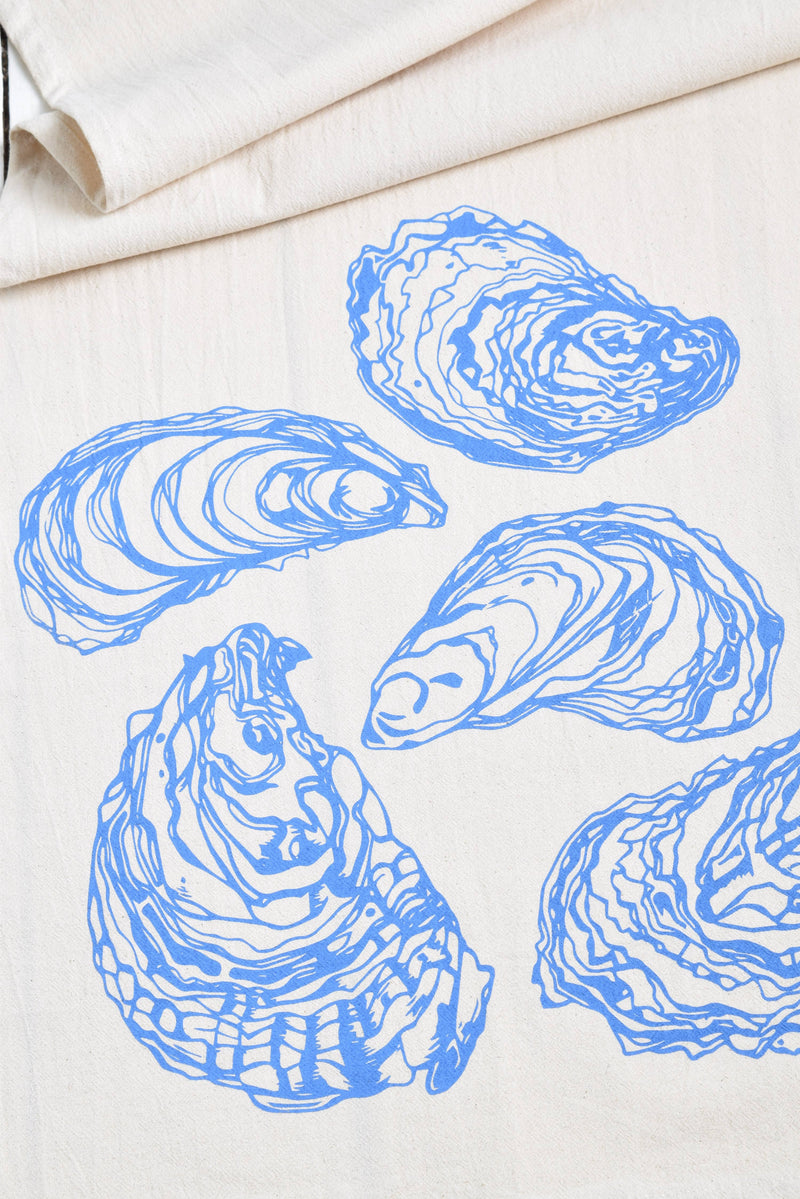 Hearth and Harrow | Oyster Tea Towel in Blue-violet - Organic Cotton - Sea Shell