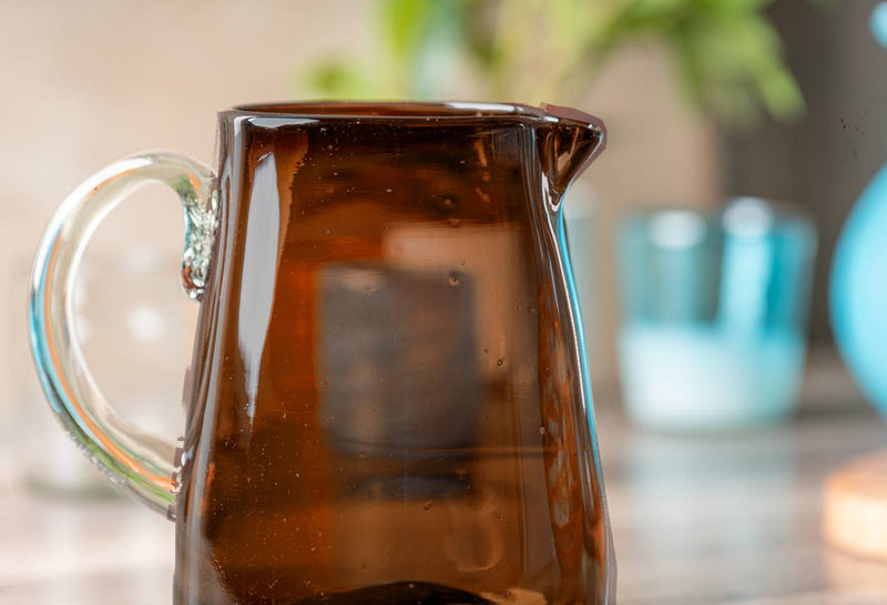 Handblown Glass Pitcher - Tamarind