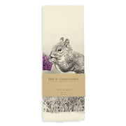 Eric and Christopher | American Woodlands Collective Tea Towel featuring a squirrel design, crafted from 100% pre-shrunk flour sack cotton, perfect for versatile kitchen use.