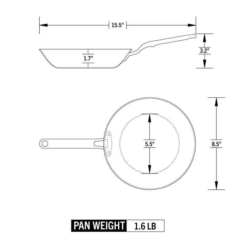 Heritage Steel |  Eater Fry Pan - 8.5 Inches