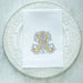 Crown Linen Designs | Vintage Vine Monogram Tri-Fold Napkin.