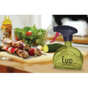 Evo Glass Oil Sprayers - Purple, featuring a unique fan spray pattern, ideal for dispensing oils efficiently without additives, perfect for healthy cooking.