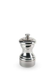 Peugeot | Mignonnette Silver Plated Pepper Mill - 4, a sleek, silver pepper grinder with a lid, perfect for enhancing your kitchen tool collection.
