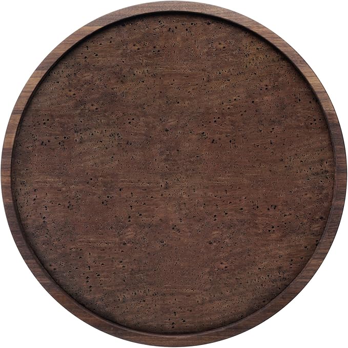 LSA International | City Tray: A circular wooden tray with a circular frame and perforated design, ideal for serving or display in a stylish kitchen setting.
