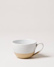 Farmhouse Pottery - Pantry Mug: Large, featuring a two-tone ceramic design with a smooth white glaze and natural clay base, ideal for versatile kitchen use.