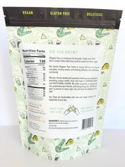 Alligator Pear Foods - Sea Salt & Pepper tortilla chips, 6oz bag, featuring a cartoon alligator with sharp teeth and resealable packaging. Perfect for dips, gluten-free.