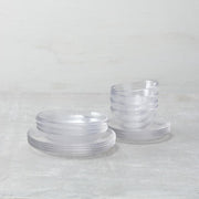 Zwiesel Fortessa | Los Cabos Clear 21oz Cereal Bowl, 6 Inches, showcased with other glass tableware, highlighting its minimalist, translucent design on a light surface.