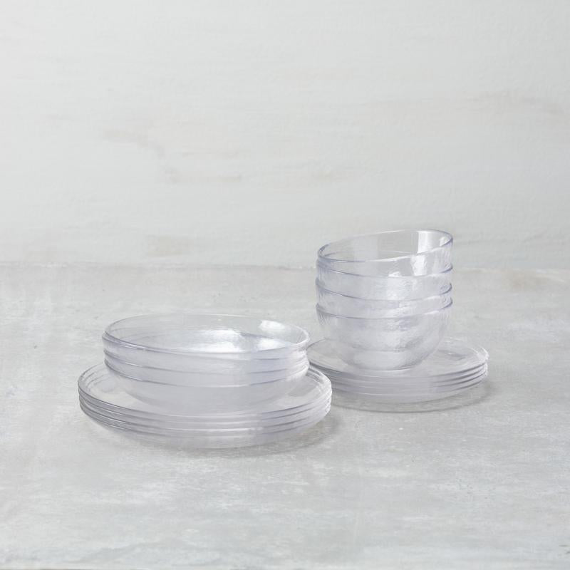 Zwiesel Fortessa | Los Cabos Clear 21oz Cereal Bowl, 6 Inches, showcased with other glass tableware, highlighting its minimalist, translucent design on a light surface.