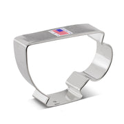 Ann Clark | Cookie Cutters - Tea Cup: A detailed metal cookie cutter with a side sticker, ideal for enhancing any baking project.