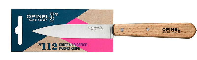Opinel | Essential Birdsbeak Vegetable Knife with a 3-inch stainless-steel blade and smooth wooden handle, ideal for precise paring and slicing tasks.