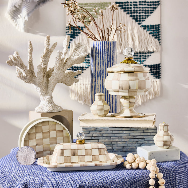 MacKenzie Childs | Mocha Check Butter Box