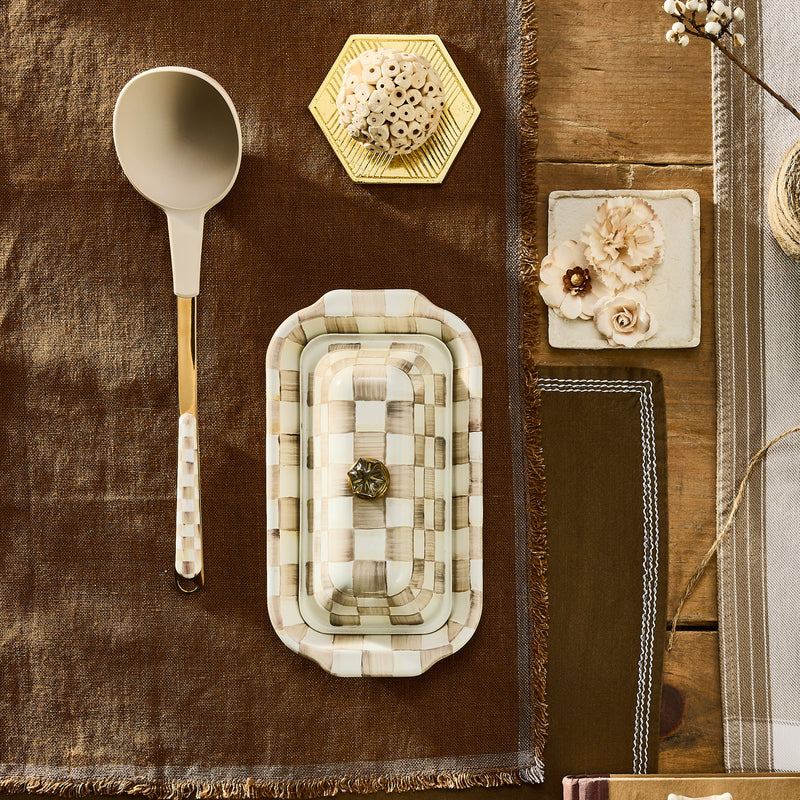 MacKenzie Childs | Mocha Check Butter Box