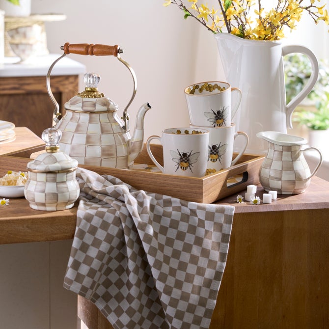 MacKenzie-Childs | Mocha Check Lidded Sugar Bowl