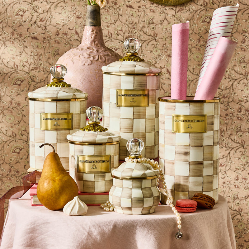 MacKenzie Childs | Mocha Check Small Canister