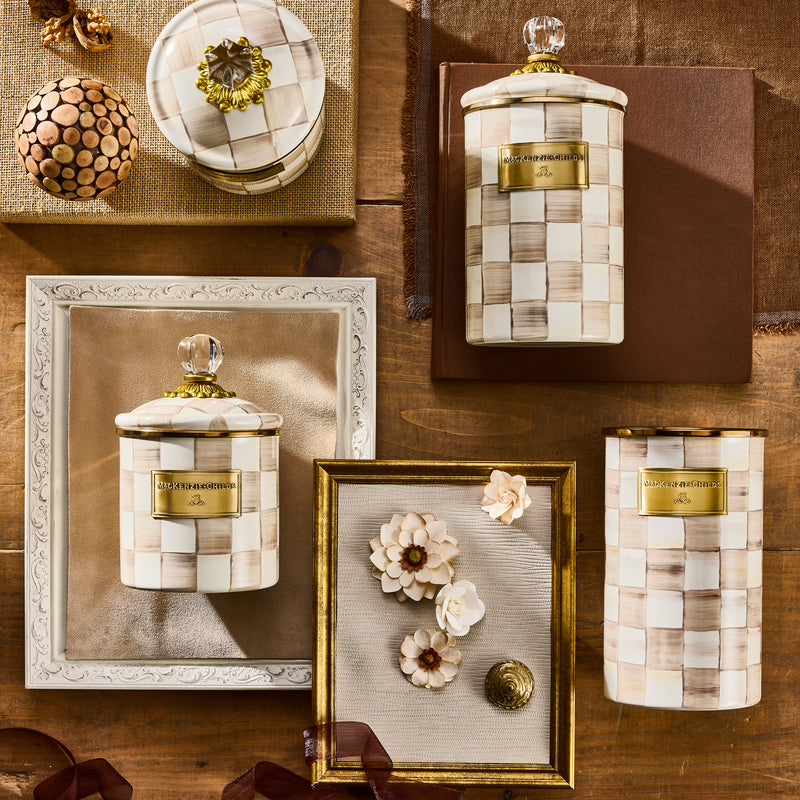 MacKenzie Childs | Mocha Check Small Canister