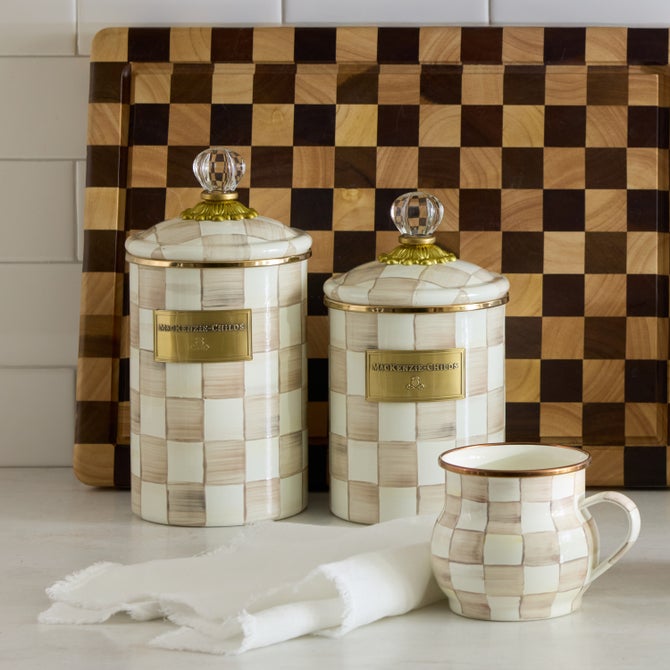 MacKenzie-Childs | Mocha Check Medium Canister