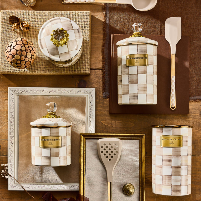MacKenzie Childs | Mocha Check Large Canister
