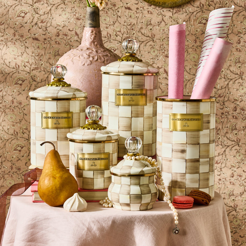 MacKenzie Childs | Mocha Check Large Canister