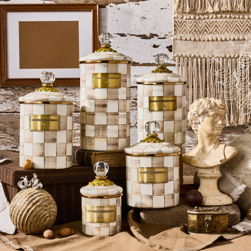 MacKenzie Childs | Mocha Check Medium Canister