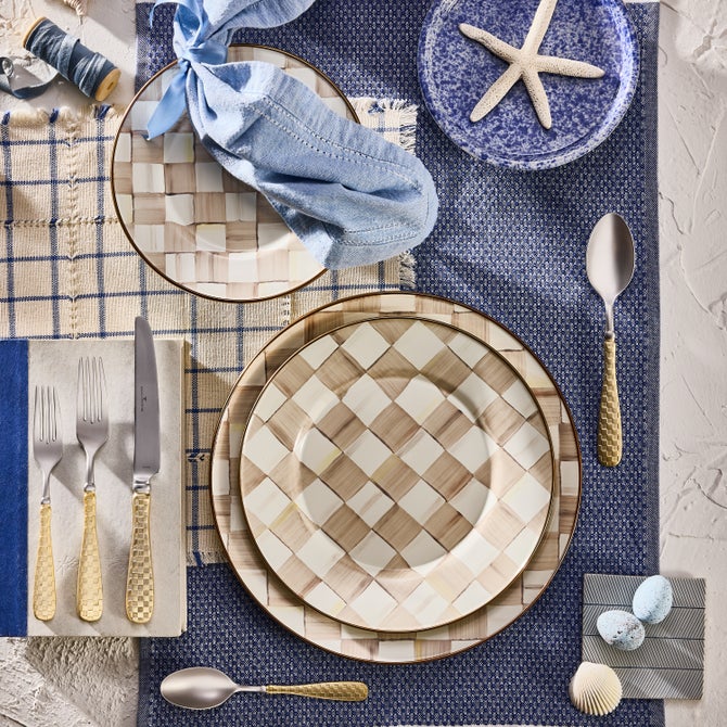 MacKenzie-Childs | Mocha Check Dinner Plate