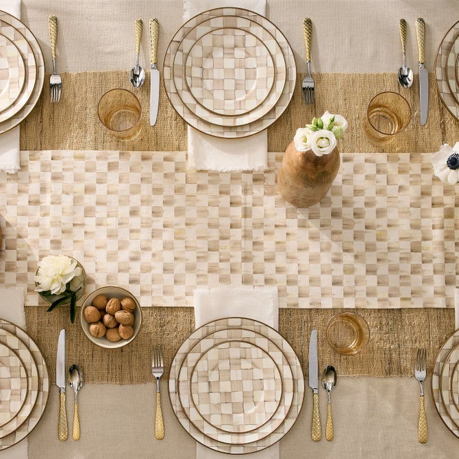 MacKenzie-Childs | Mocha Check Dinner Plate