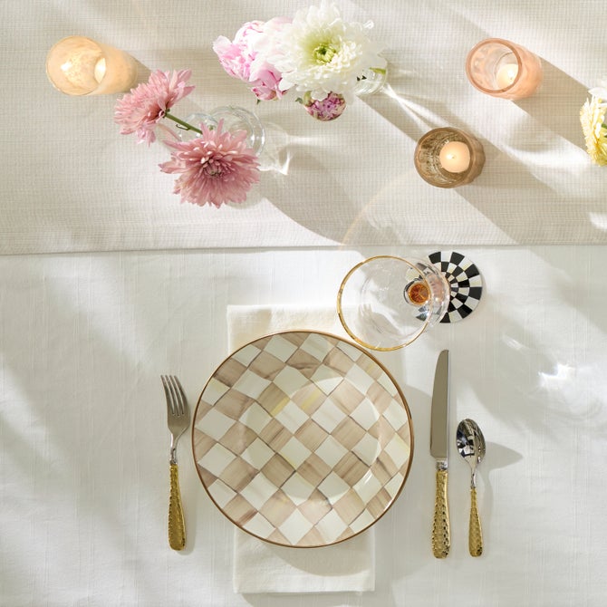 MacKenzie-Childs | Mocha Check Dinner Plate