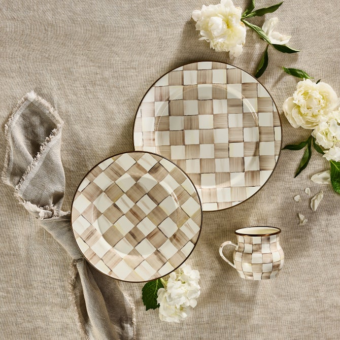 MacKenzie-Childs | Mocha Check Dinner Plate