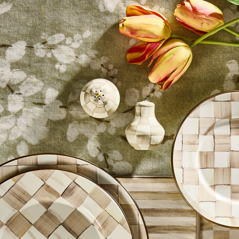 MacKenzie-Childs | Mocha Check Salt & Pepper Shakers