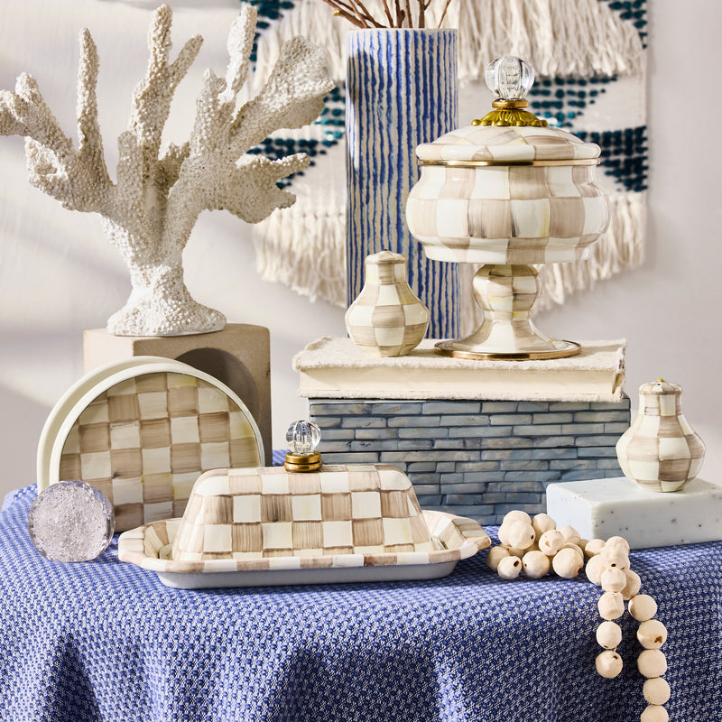 MacKenzie Childs | Mocha Check Butter Box