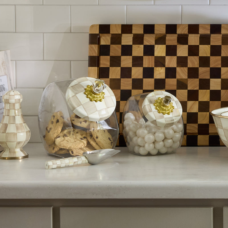 MacKenzie Childs | Cookie Jar with Mocha Check Lid
