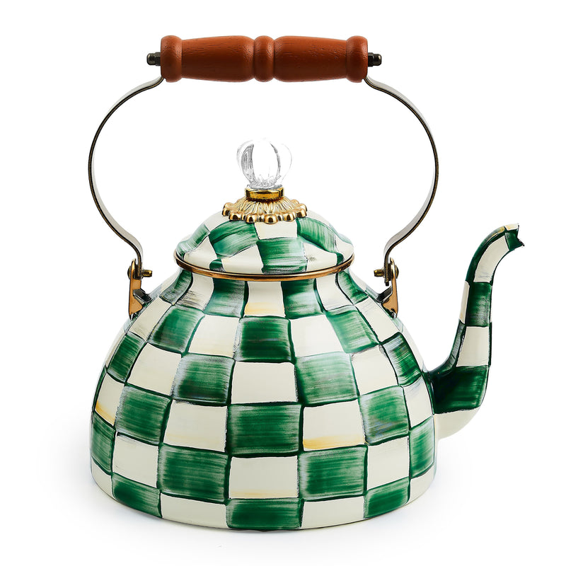 MacKenzie Childs | White Flower Market 3 Quart Tea Kettle