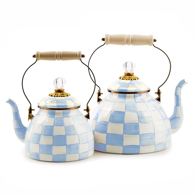 MacKenzie-Childs | Sky Check Tea Kettle, 2 Qt